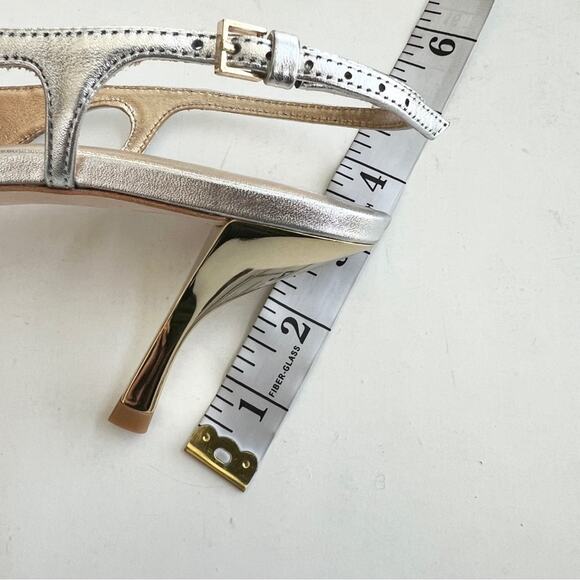 REFORMATION Noreen Slingback Pump Women’s SIZE 9 Gold Silver - Picture 7 of 13